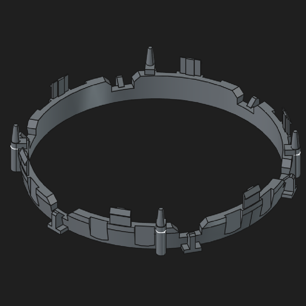 A printed clip to hold trim pieces together in a car, viewed from above looking down.
